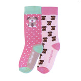 Toggi Pretty Puppy Childrens Socks 2 Pack #colour_pink