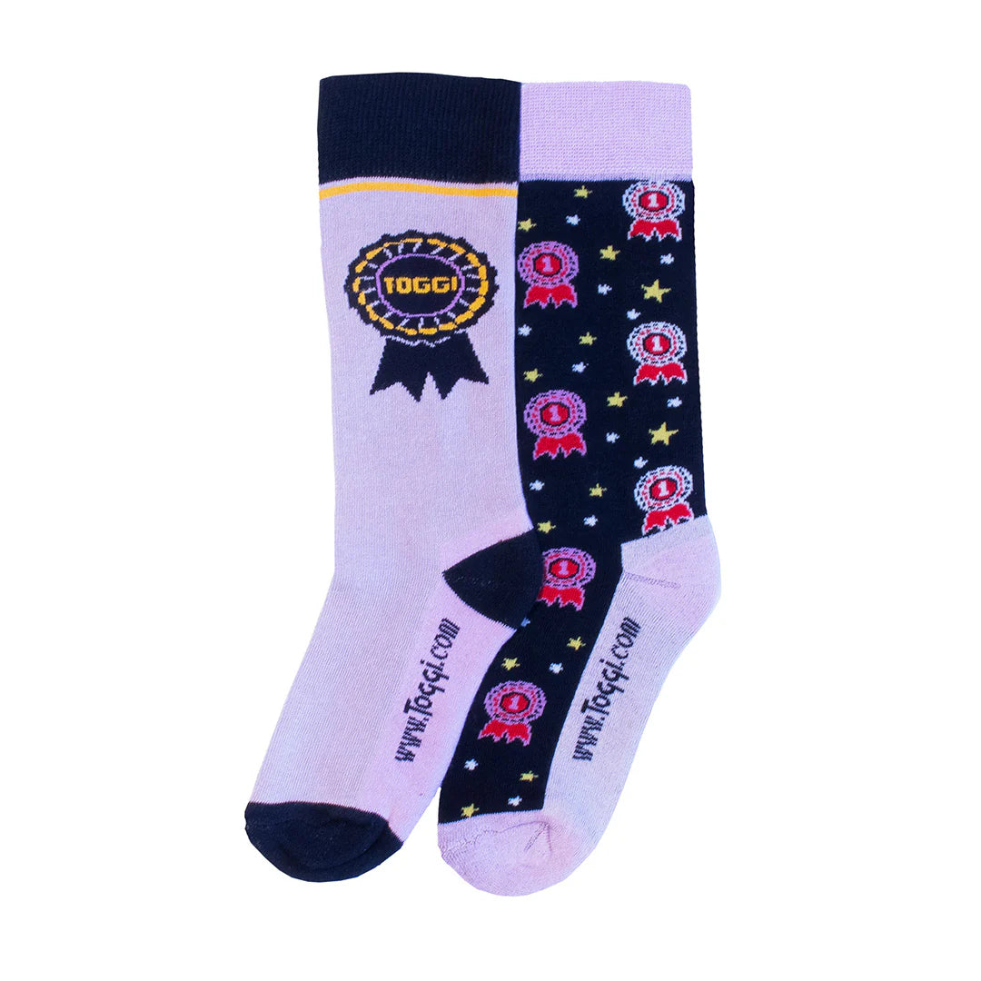Toggi Rosette Childrens Socks 2 Pack #colour_lilac-navy