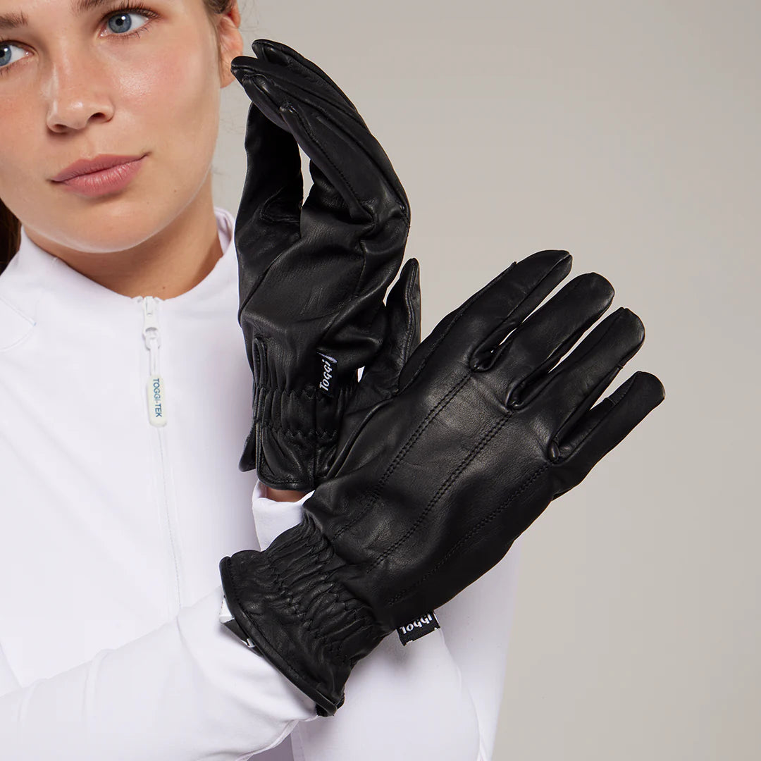 Toggi Ladies Clairwood Leather Riding Gloves #colour_black