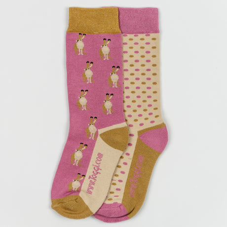 Toggi Children's Rabbit 2 Pack Socks #colour_pink-stone