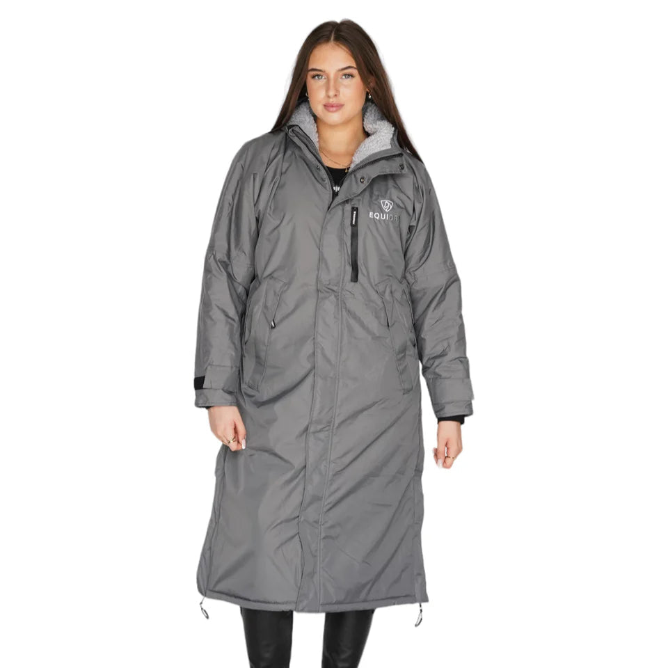 EQUIDRY Women's Thick Fleece Evolution Stowaway Hood #colour_grey-grey