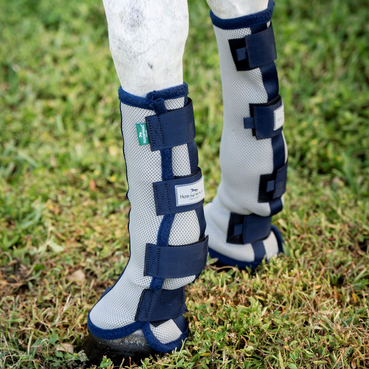 Horseware Ireland Fly Boots - Pack of 2 #colours_silver-navy