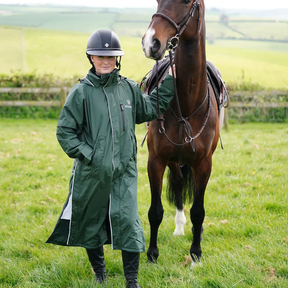 EQUIDRY Women's Thin Fleece Reflective Evolution #colour_black-forest-green