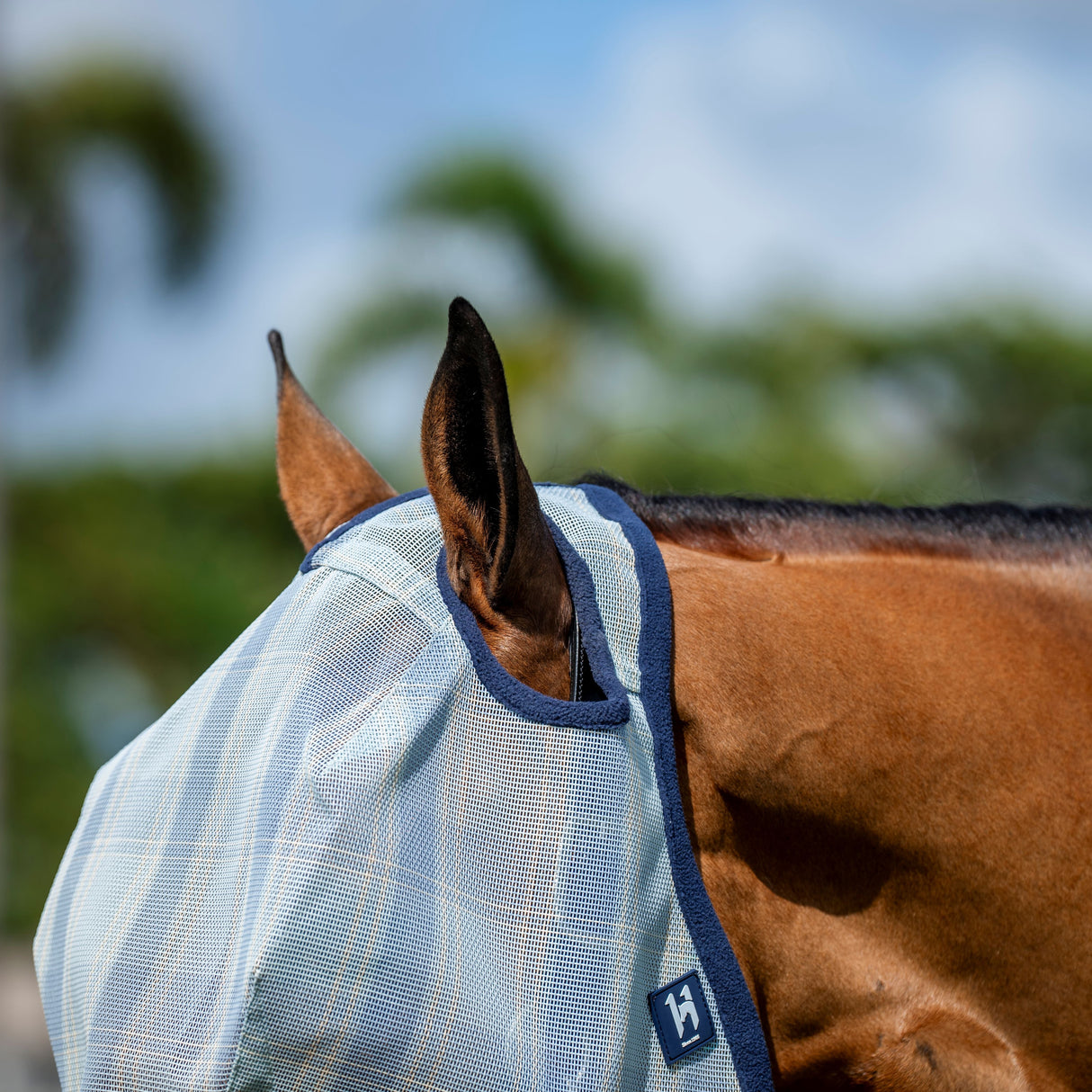 Horseware Ireland Newmarket No Ears Fly Mask #colour_witney-navy