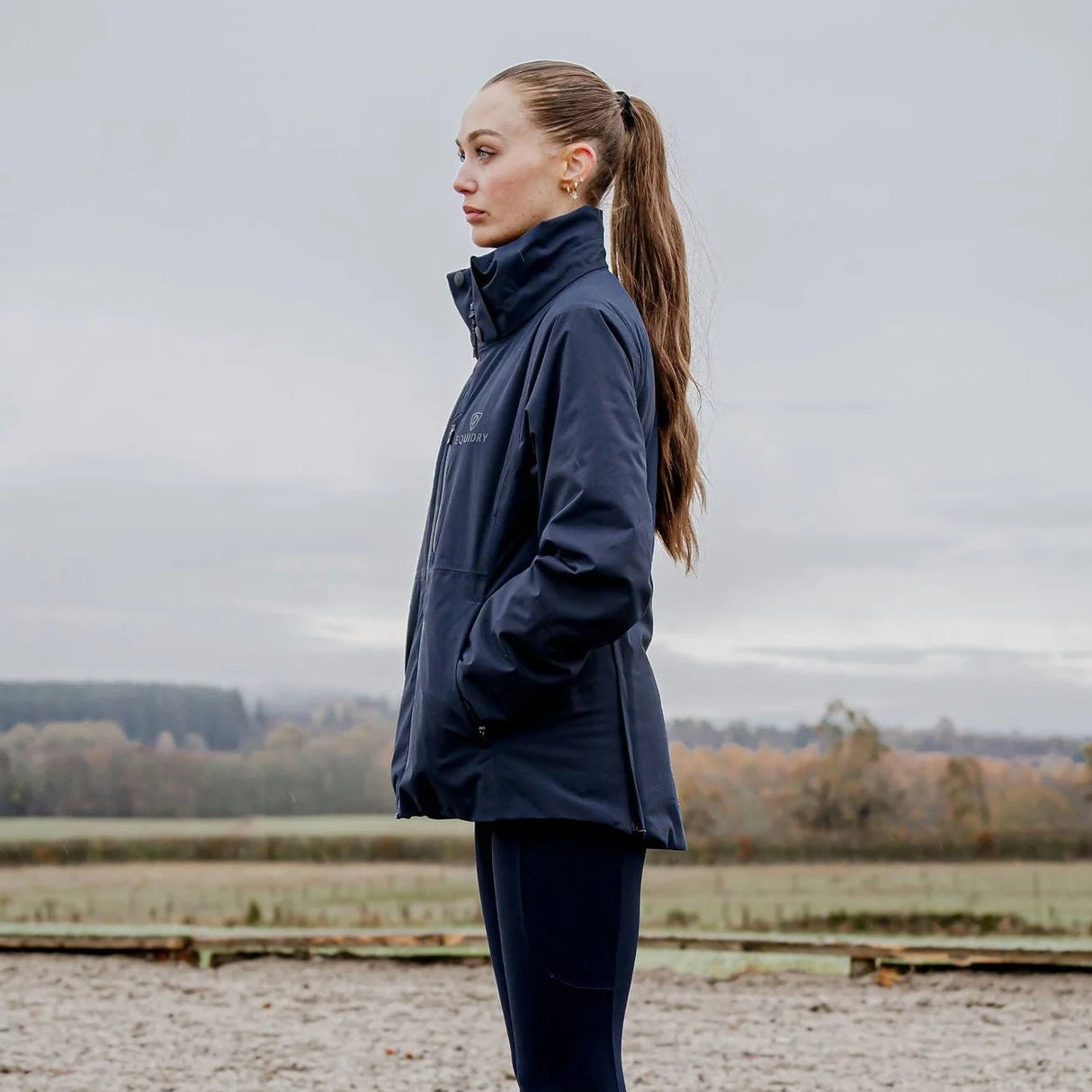 EQUIDRY Women's Iris Waterproof Riding Jacket #colour_navy