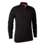 Deerhunter Men's Quinn Merino 1/2 Zip Undershirt #colour_black-oak