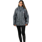 EQUIDRY Women's Thin Fleece Shortie #colour_grey-peacock-pink