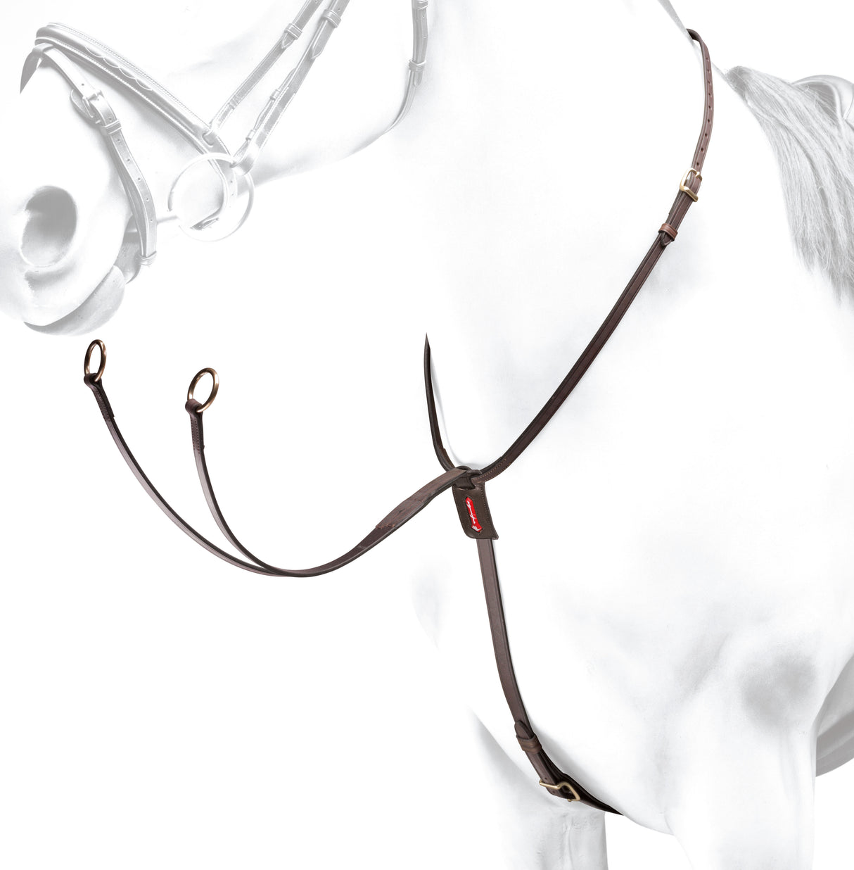 Equipe Leather Martingale with Brass Fittings #Colour_brown
