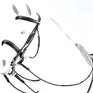 Equipe Weymouth Patent Detail Rolled Bridle with Reins #colour_black