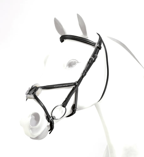 Equipe Emporio Figure 8 Padded Bridle with Silver Fittings - No Reins #colour_black