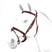 Equipe Rolled Browband Flash Bridle with Silver Fittings #colour_red-brown