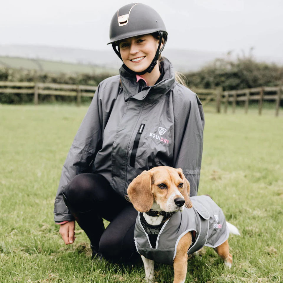 EQUIDRY Dog Coat #colour_grey-pale-pink