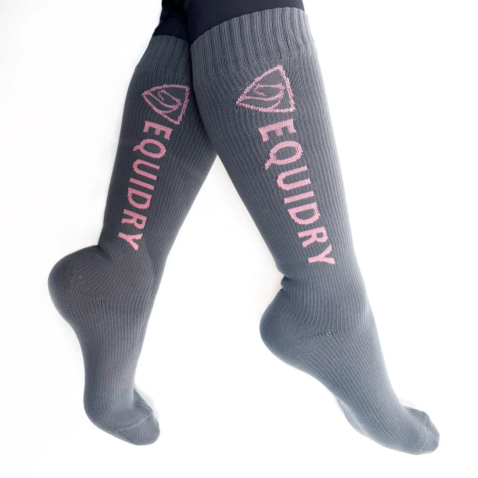 EQUIDRY Waterproof Socks #colour_grey-pale-pink