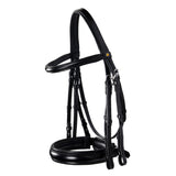 Equestro Leather Dressage Bridle Without Reins #colour_black