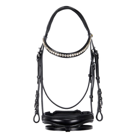 Equestro English Leather Bridle With Glitter New #colour_black