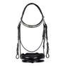 Equestro English Leather Bridle With Glitter New #colour_black