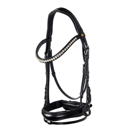 Equestro English Leather Bridle With Glitter New #colour_black