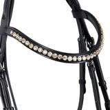 Equestro English Leather Bridle With Glitter New #colour_black