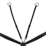 Equestro Tanned Leather Fork Breastplate #colour_black