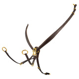 Equestro Tanned Leather Fork Breastplate With Steel Buckles #colour_brown