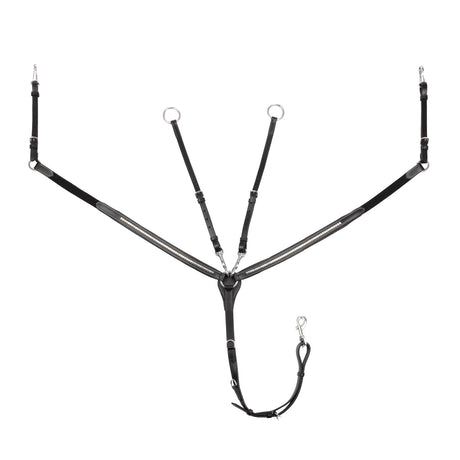 Tanned leather fork breastplate with silver clincher