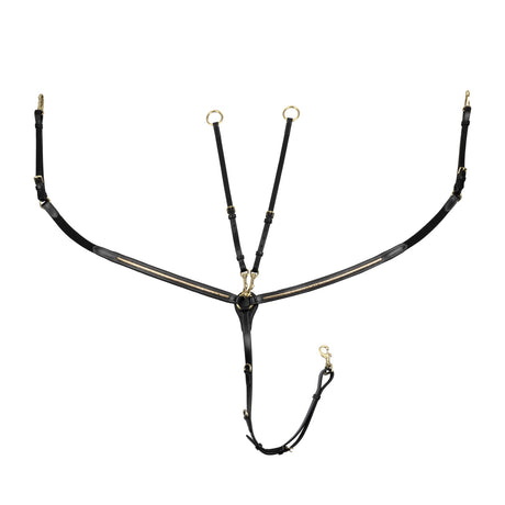 Tanned leather fork breastplate with brass clincher
