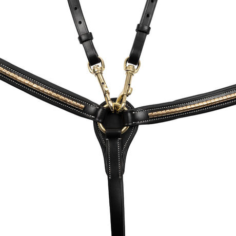 Tanned leather fork breastplate with brass clincher