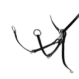 Equestro Tanned Leather Fork Hunting Breastplate #colour_black