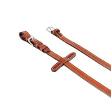 Equestro Leather And Rubber Reins For English Bridle #colour_cognac