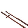 Equestro Leather And Rubber Reins For English Bridle #colour_brown