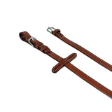 Equestro Leather And Rubber Reins For English Bridle #colour_brown