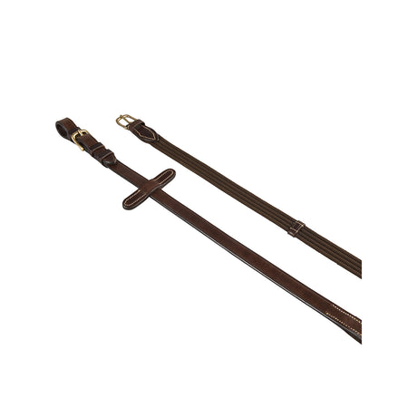 Equestro Reins For English Bridle With Brass Buckles #colour_brown