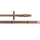 Equestro Reins For English Bridle With Brass-Plated Buckles #colour_cognac