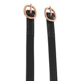 Equestro Spur Straps In Leather And Rose Gold Buckle #colour_black