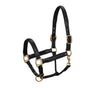 Equestro Soft Leather Halter With Durable Buckles #colour_black