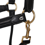 Equestro Soft Leather Halter With Durable Buckles #colour_black