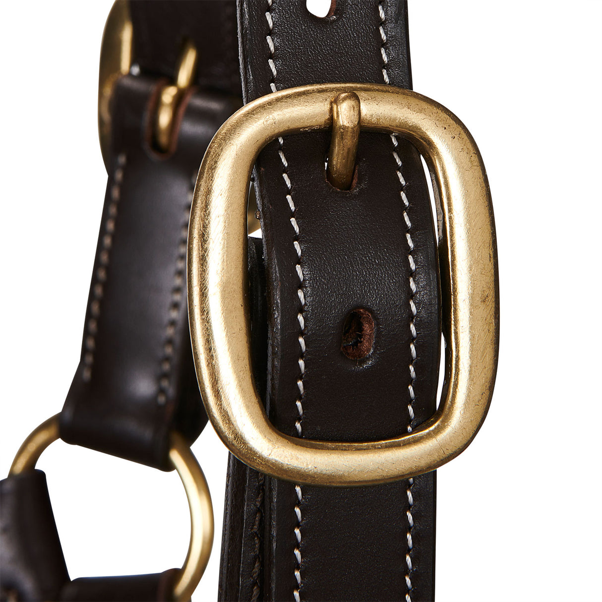 Equestro Soft Leather Halter With Durable Buckles #colour_brown