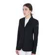 Equestro Women's Four Button Competition Jacket Anatomical Cut #colour_black