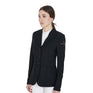 Equestro Women's Four Button Competition Jacket Anatomical Cut #colour_black