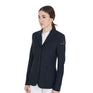 Equestro Women's Four Button Competition Jacket Anatomical Cut #colour_blue