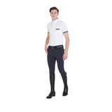 Equestro Men's Slim Fit Grip Breeches With Logo