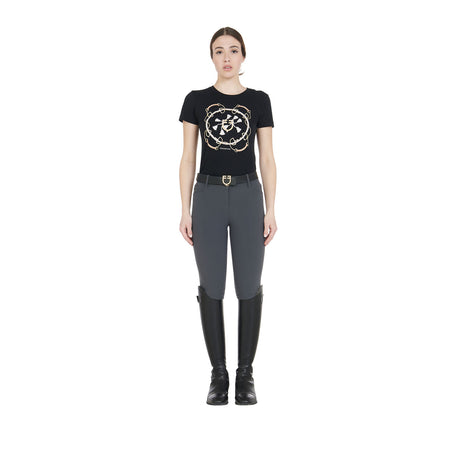 Women's slim fit grip breeches with logo
