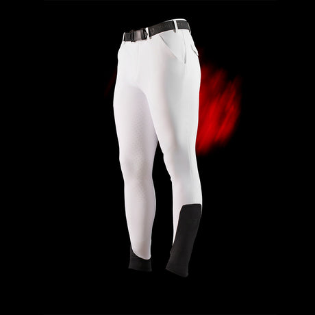 Equestro Equestro Ridertechnology Men's Slim Fit Full Grip Breeches #olour_white