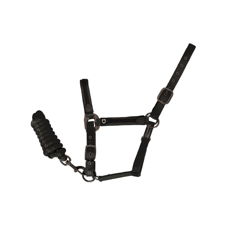 Equestro Durable Fleece Halter #colour_black