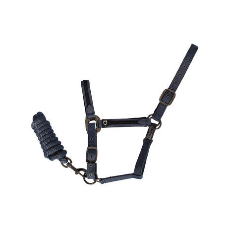 Equestro Durable Fleece Halter #colour_blue