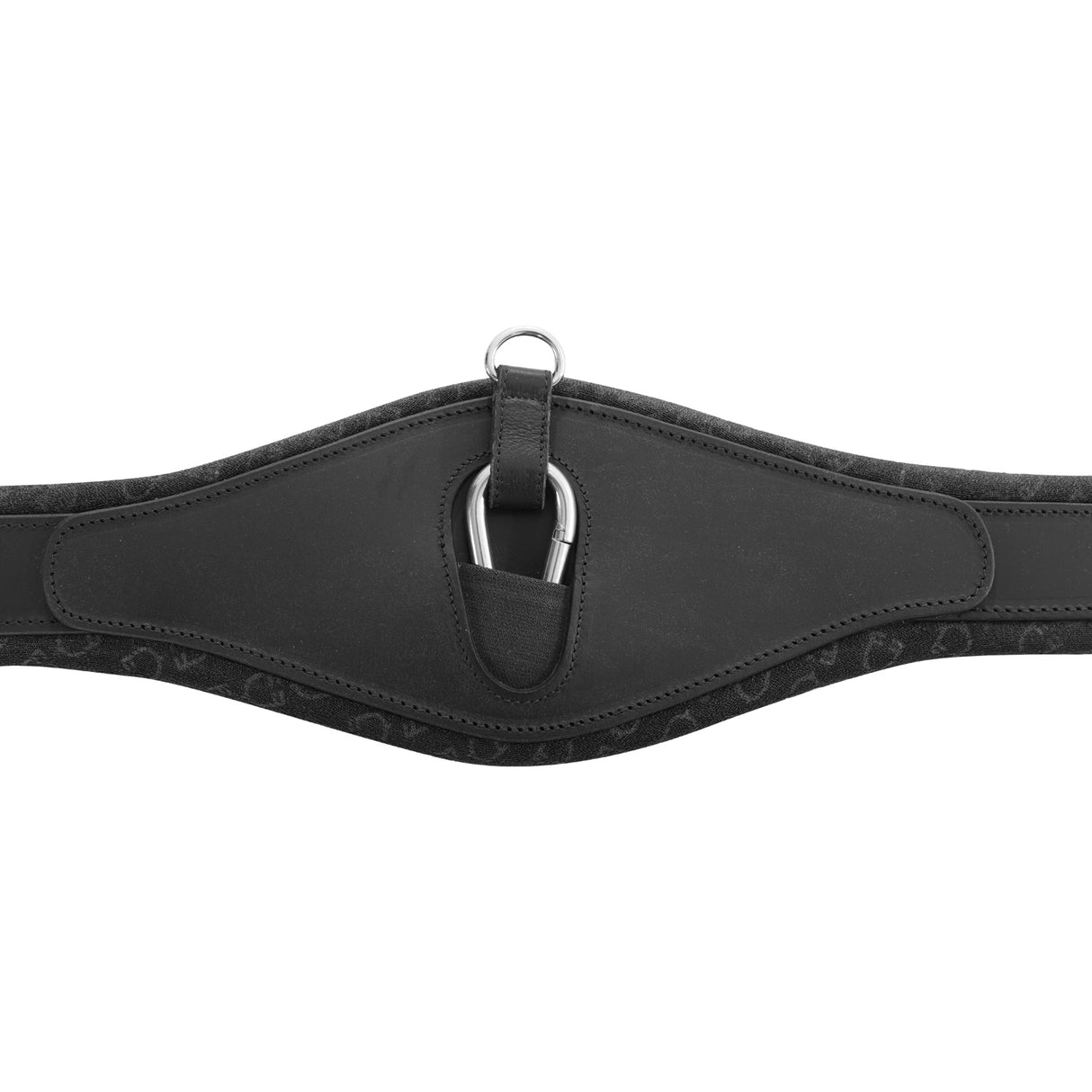 Equestro Jumping Girth Shaped Leather #colour_black