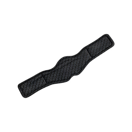 Equestro Shaped Dressage Girth In Leather With Engraved Logo #colour_black