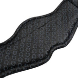 Equestro Shaped Dressage Girth In Leather With Engraved Logo #colour_black