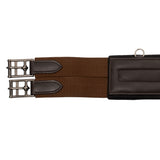 Equestro Jumping Girth Contoured Leather #colour_brown
