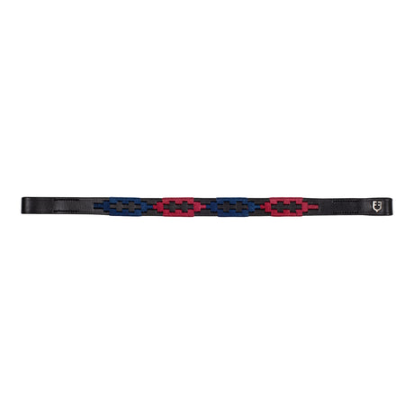 Equestro Leather Browband With Two-Tone Decorations #colour_black